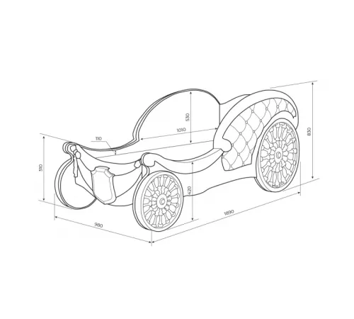 Детская кровать-карета EVO Рапунцель для девочек
