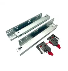 Направляющие скрытого монтажа 400 мм Push Open (10) SY7001HF-16  Full extension undermount drawer slide with push open