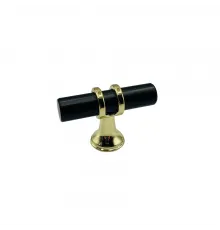 Ручка-кнопка мат. золото+черный BY28156 KNOB GP+OX BLACK (400/40)