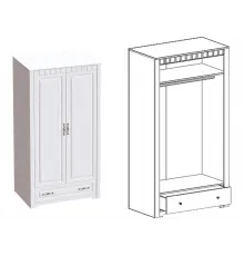 Шкаф 2-дверный с ящиком Прованс