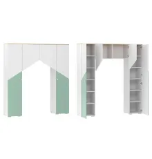 Шкаф комбинированный Банни НМ 041.45, Макарун + Белый + Дуб сонома