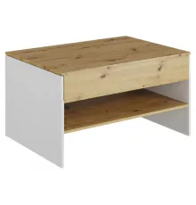 Стол журнальный Modo (Модо), белый матовый + дуб артизан