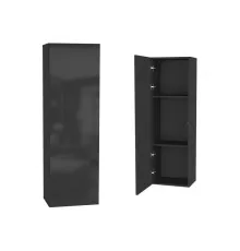 Шкаф навесной ТИП-20 Point (Поинт), черный + черный глянец
