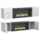 Шкаф навесной ТИП-28 SBK Point (Поинт) с биокамином, белый + белый глянец