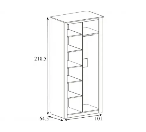 Шкаф 2-дверный для одежды Элана