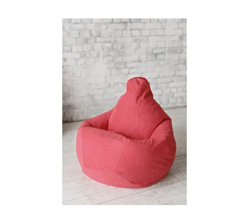 Кресло-мешок Груша коралловый, велюр, XL