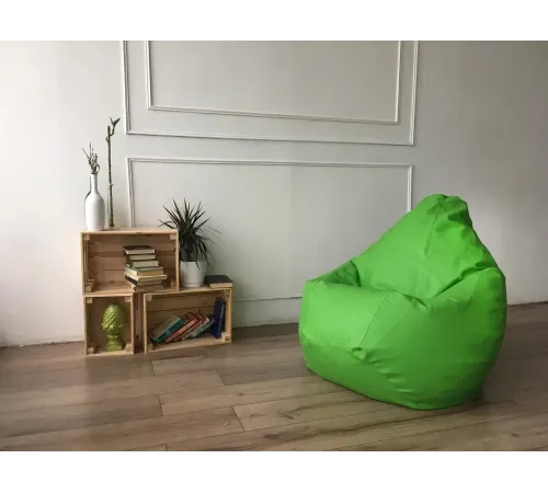 Кресло-мешок Груша зеленый, экокожа, 2XL