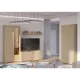 Шкаф 2-х дверный со стеклом и двумя ящиками ПАЛЕРМО 6-87002, дуб крафт золотой + капучино