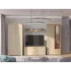 Шкаф 2-х дверный со стеклом и двумя ящиками ПАЛЕРМО 6-87002, дуб крафт золотой + капучино