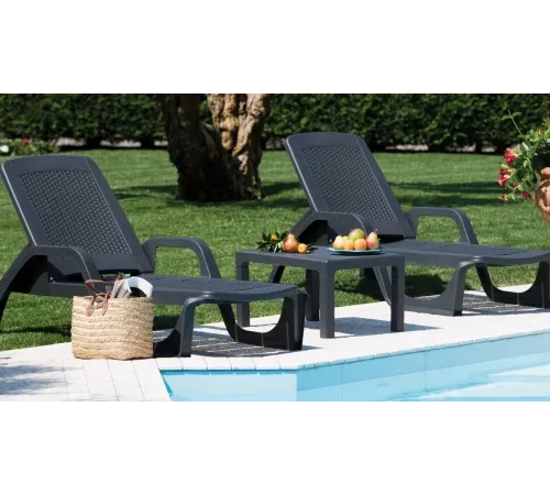 Шезлонг из искусственного ротанга B:rattan Nilo коричневый