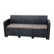 Диван пластиковый 3х-местный  ARIZONA, антрацит