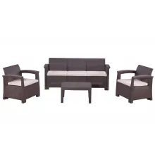 Комплект пластиковой мебели на 5 персон RATTAN Comfort 5 венге