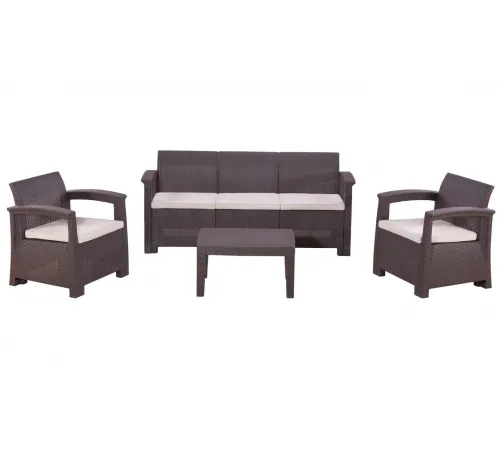 Комплект пластиковой мебели на 5 персон RATTAN Comfort 5 венге