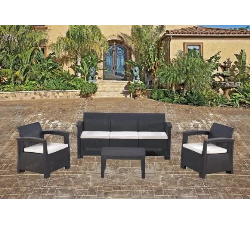 Комплект пластиковой мебели на 5 персон RATTAN Comfort 5 венге