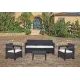 Комплект пластиковой мебели на 5 персон RATTAN Comfort 5 венге