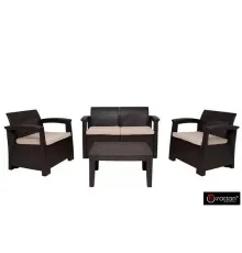 Комплект пластиковой мебели RATTAN Comfort 4(Италия) на 4 персоны венге