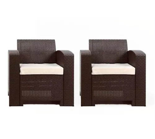 Комплект Rattan premium 2 кресла (с подушкой), венге