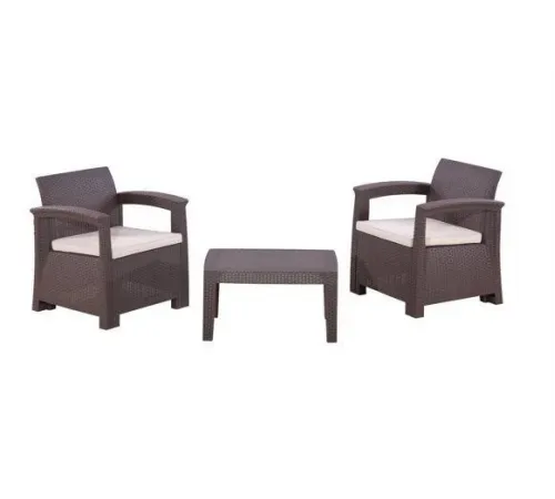Комплект мебели RATTAN  Comfort 3 (2 кресла + 1 столик ) венге