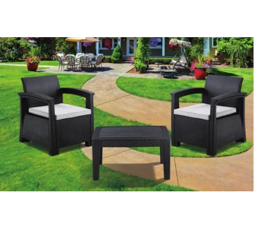 Комплект мебели RATTAN  Comfort 3 (2 кресла + 1 столик ) венге