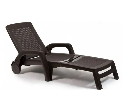 Шезлонг из искусственного ротанга B:rattan Miami коричневый