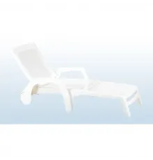 Шезлонг из искусственного ротанга B:rattan Miami белый
