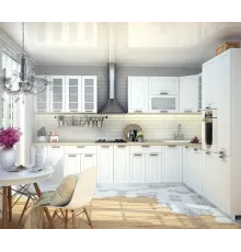 Кухня Прага 3400*2400 Белое дерево МДФ угловая
