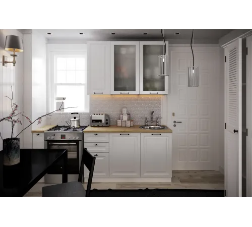 Кухня Ницца Royal 1600 Blanco МДФ прямая