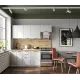 Кухня Мемфис 2100 Белый - Атласный серый