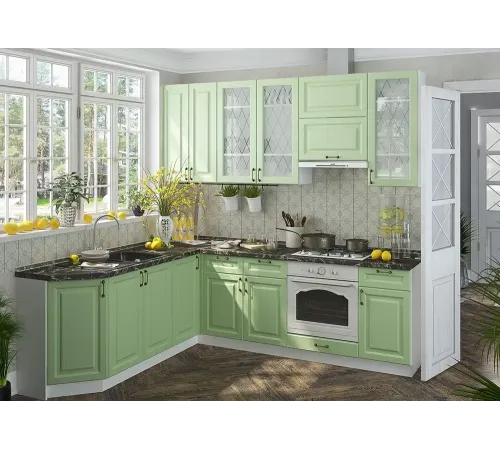 Кухня Ницца 2100*2400 Дуб оливковый МДФ угловая