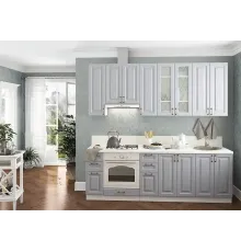 Кухня Ницца 2400 Дуб серый МДФ прямая