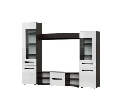 Мебель для гостиной "МГС 6" Исполнение 1 Венге / Белый глянец