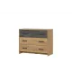 Мебель для спальни "МСП 1 Комод 3 ящика" Серия 2 Дуб Золотой/Камень темный